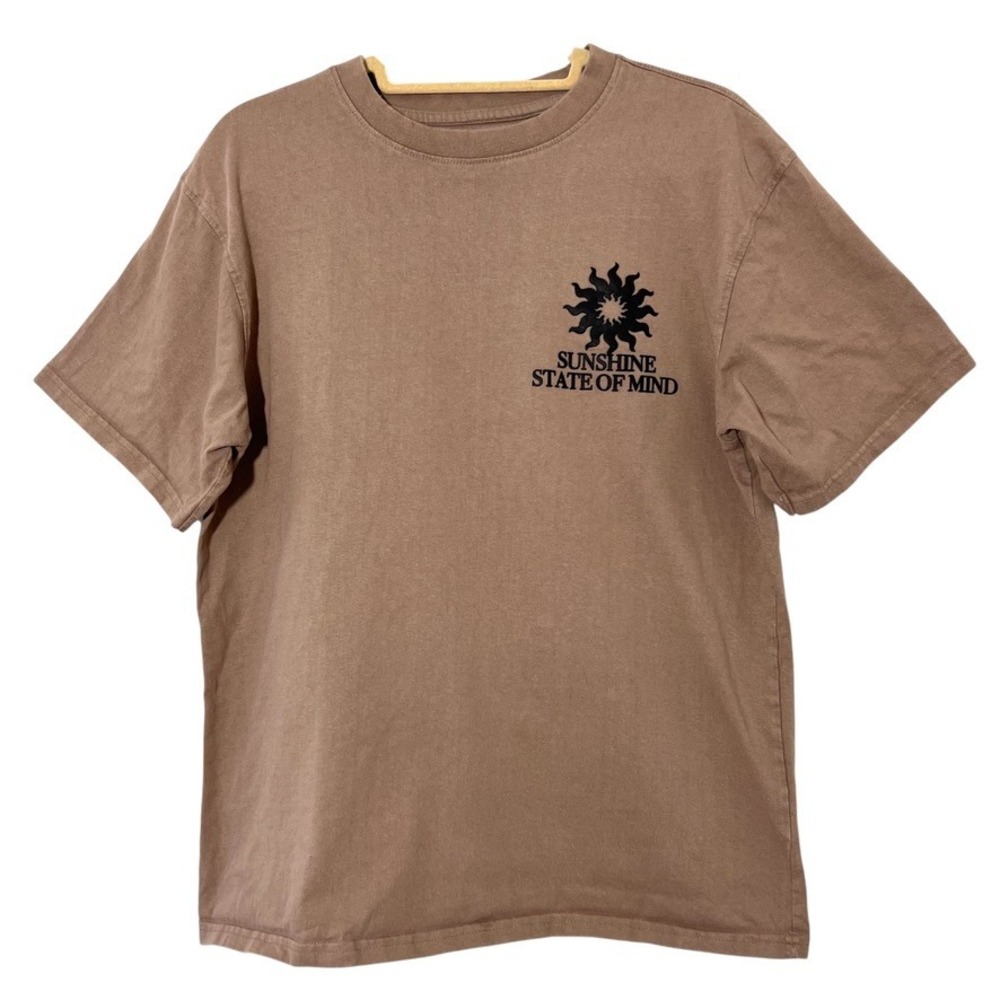 Public Supply‎ T Shirt Mens L Brown Cotton Graphic Short Sleeve Boxy Streetwear